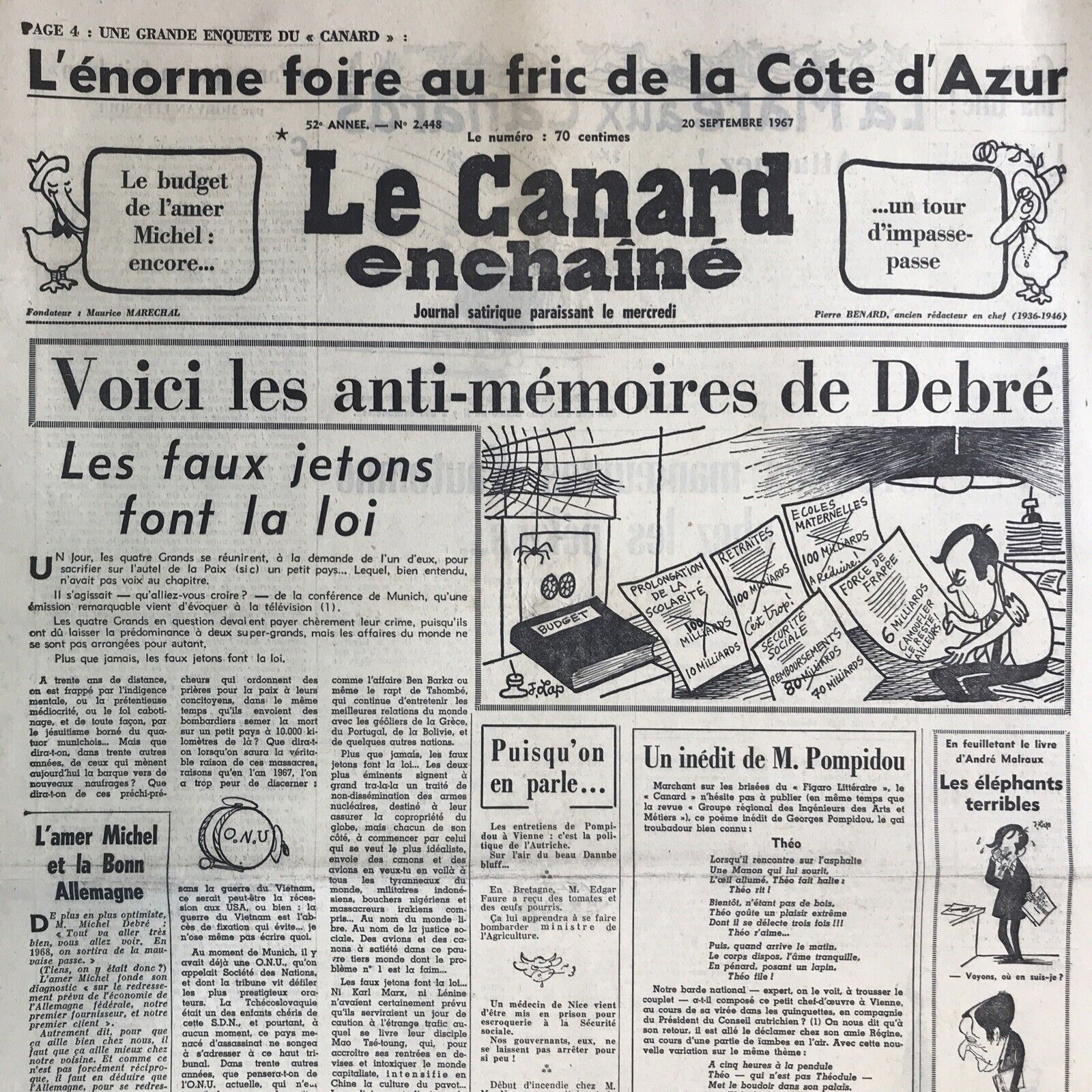 Couac ! | Acheter un Canard | Vente d'Anciens Journaux du Canard Enchaîné. Des Journaux Satiriques de Collection, Historiques & Authentiques de 1916 à 2004 ! | 2448