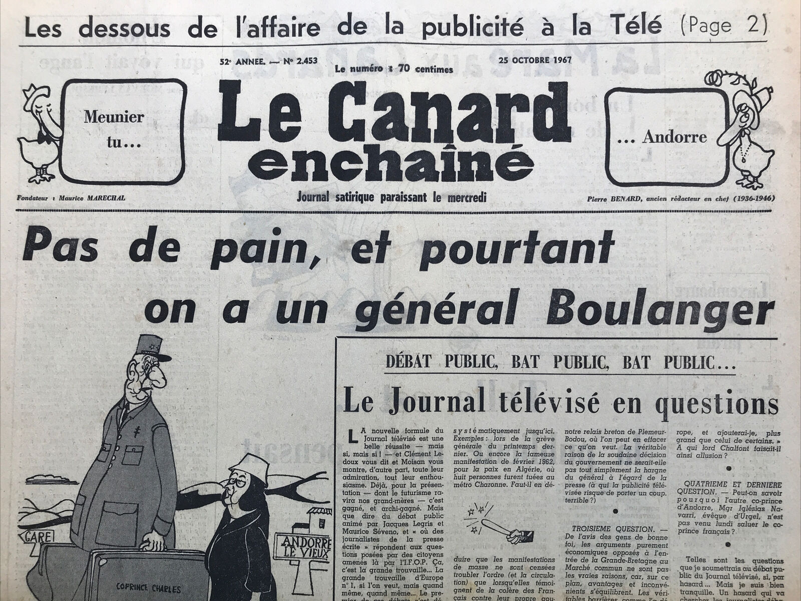 Couac ! | Acheter un Canard | Vente d'Anciens Journaux du Canard Enchaîné. Des Journaux Satiriques de Collection, Historiques & Authentiques de 1916 à 2004 ! | 2453