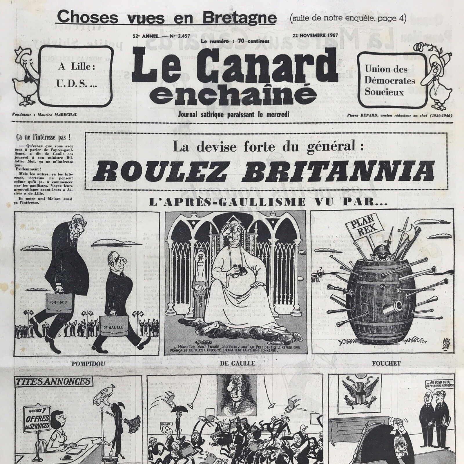 Couac ! | Acheter un Canard | Vente d'Anciens Journaux du Canard Enchaîné. Des Journaux Satiriques de Collection, Historiques & Authentiques de 1916 à 2004 ! | 2457