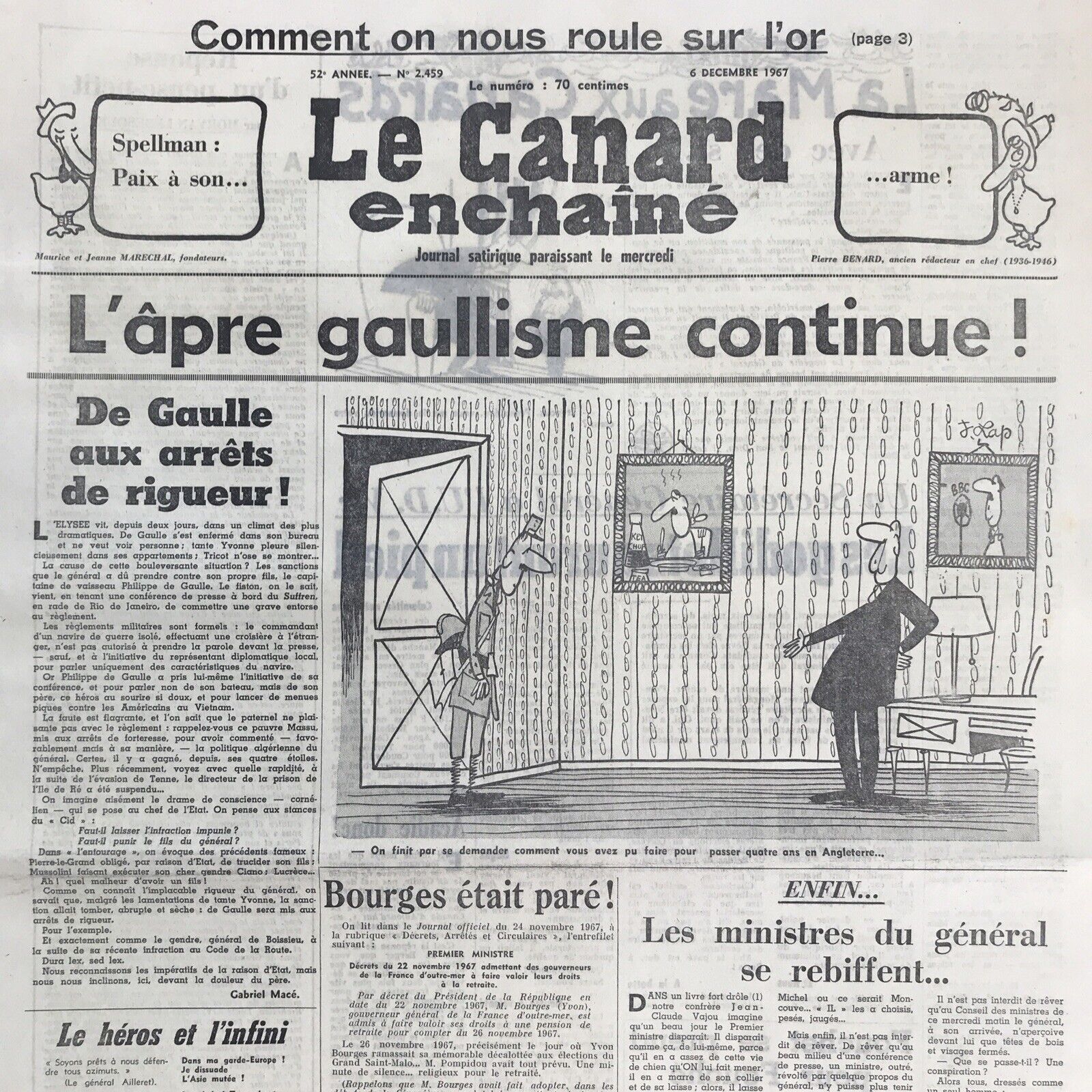 Couac ! | Acheter un Canard | Vente d'Anciens Journaux du Canard Enchaîné. Des Journaux Satiriques de Collection, Historiques & Authentiques de 1916 à 2004 ! | 2459