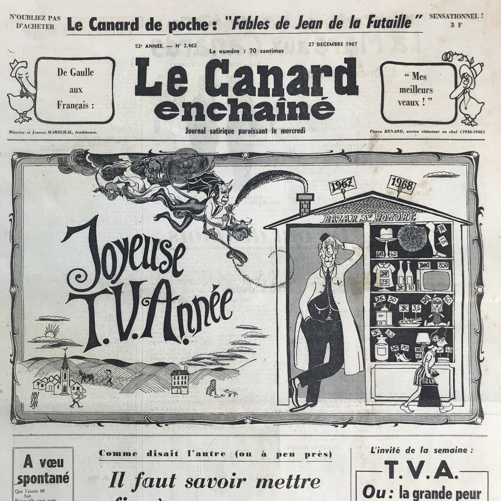 Couac ! | Acheter un Canard | Vente d'Anciens Journaux du Canard Enchaîné. Des Journaux Satiriques de Collection, Historiques & Authentiques de 1916 à 2004 ! | 2462