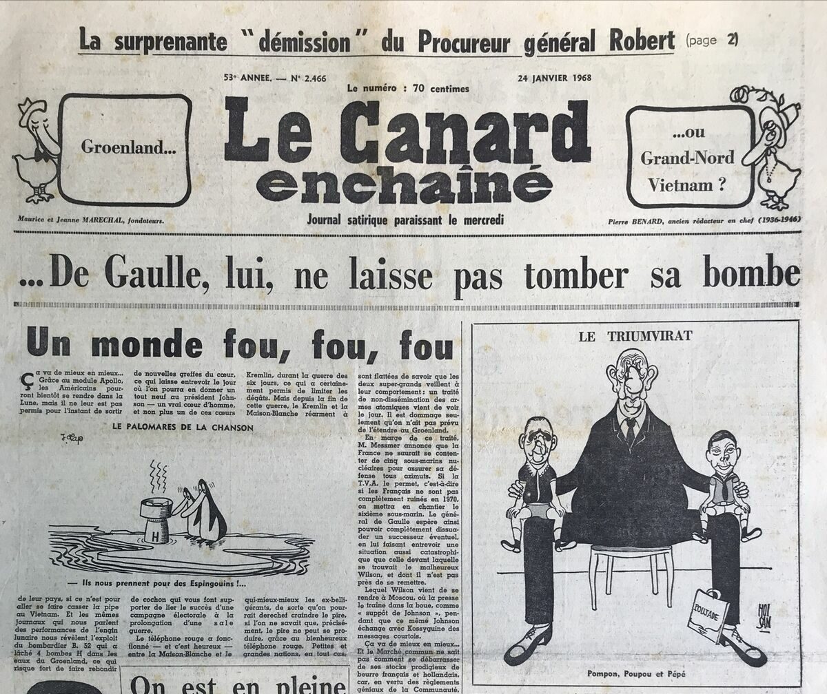 Couac ! | Acheter un Canard | Vente d'Anciens Journaux du Canard Enchaîné. Des Journaux Satiriques de Collection, Historiques & Authentiques de 1916 à 2004 ! | 2466 e1679156517705