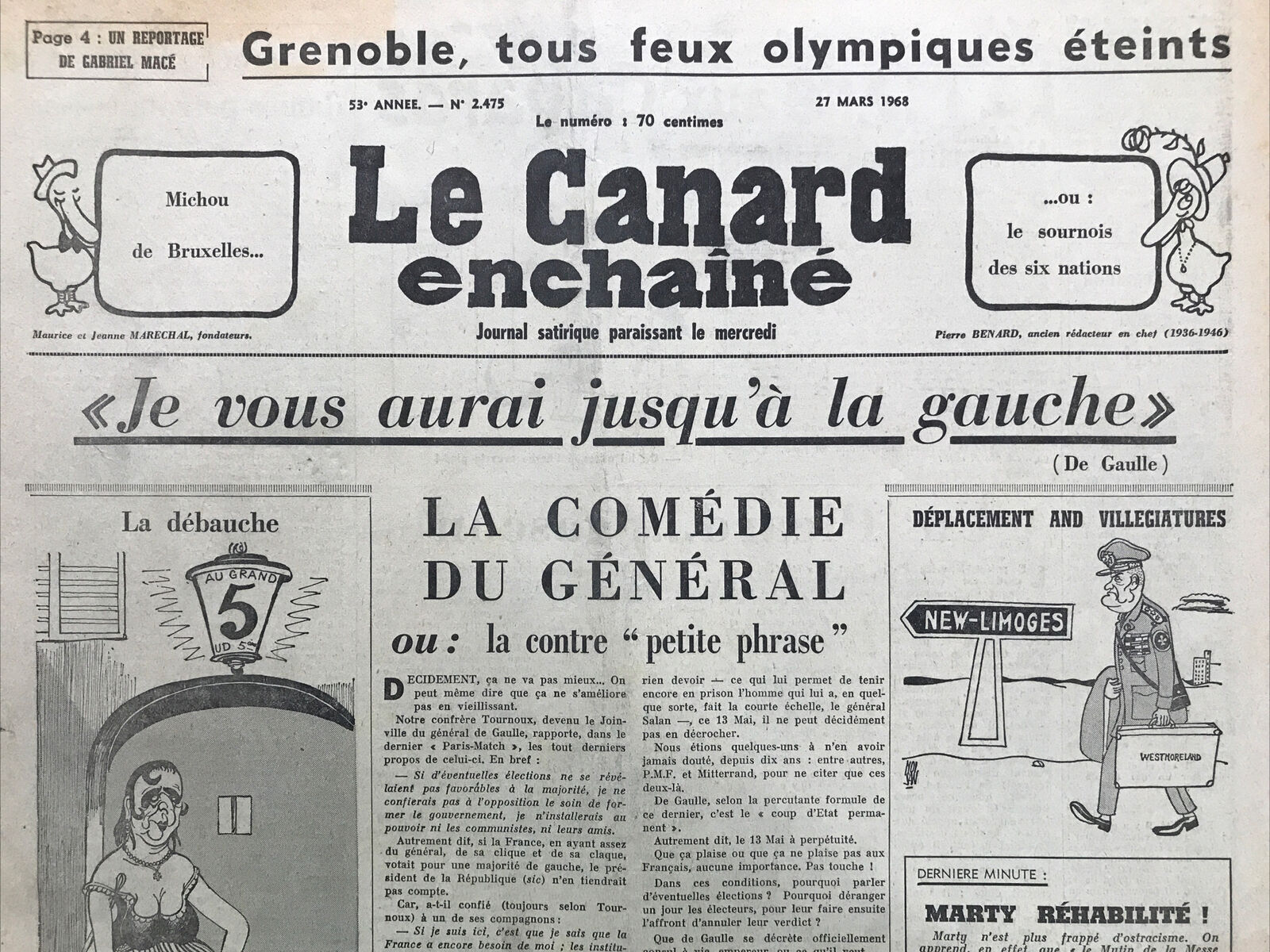 Couac ! | Acheter un Canard | Vente d'Anciens Journaux du Canard Enchaîné. Des Journaux Satiriques de Collection, Historiques & Authentiques de 1916 à 2004 ! | 2475