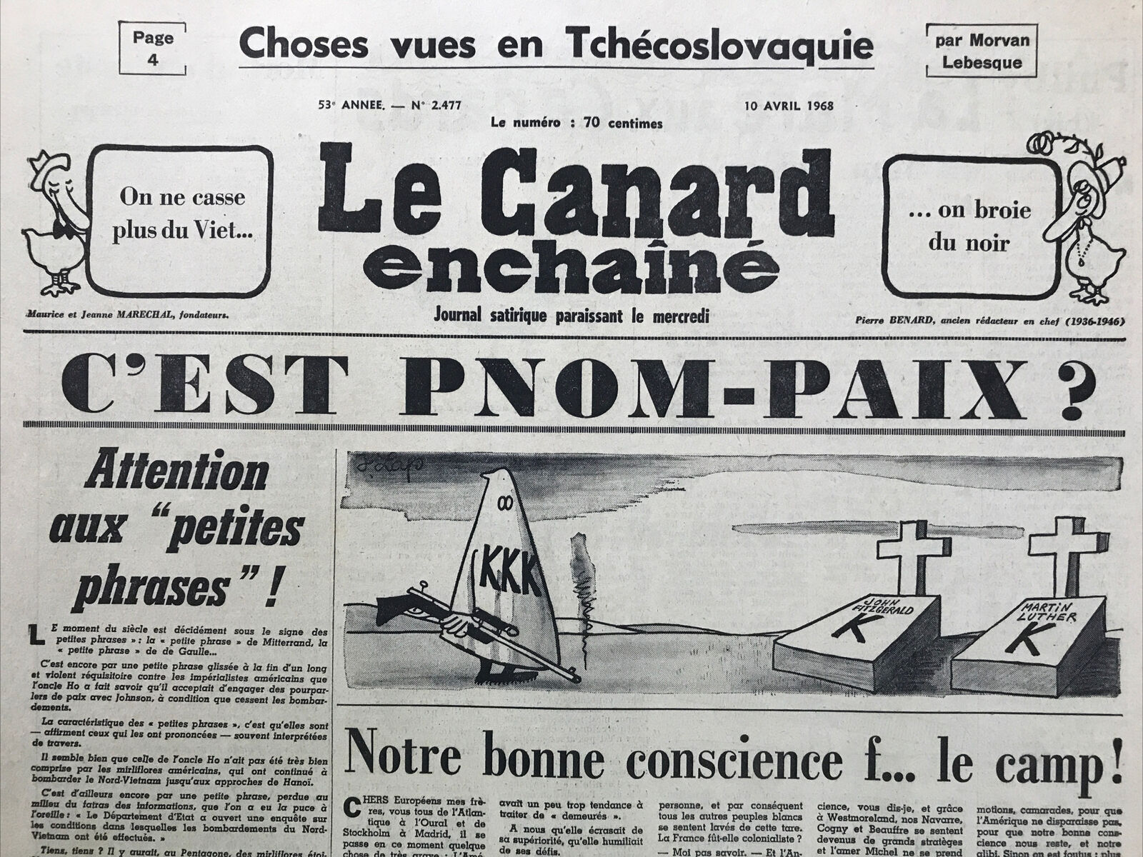 Couac ! | Acheter un Canard | Vente d'Anciens Journaux du Canard Enchaîné. Des Journaux Satiriques de Collection, Historiques & Authentiques de 1916 à 2004 ! | 2477