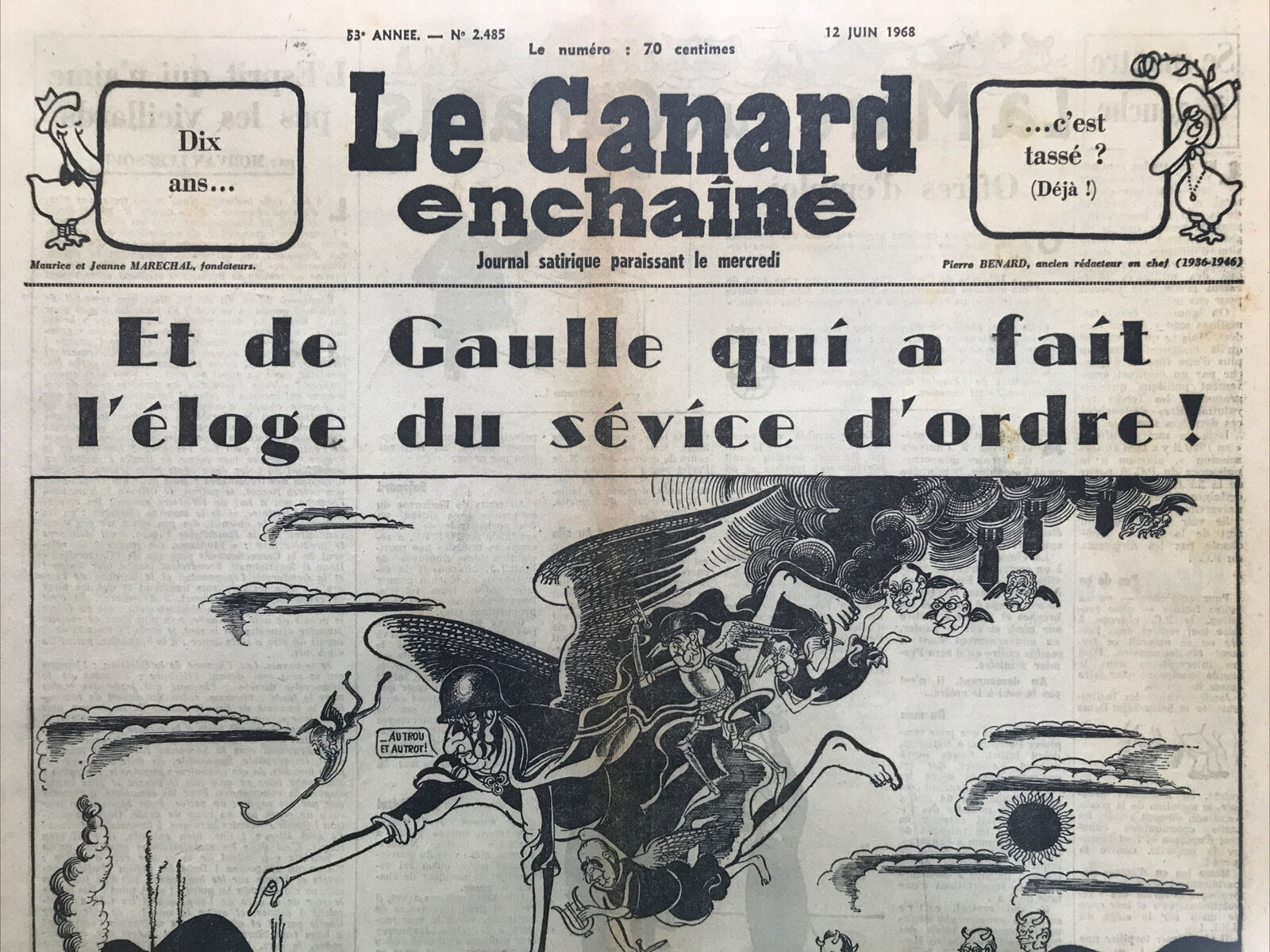 Couac ! | Acheter un Canard | Vente d'Anciens Journaux du Canard Enchaîné. Des Journaux Satiriques de Collection, Historiques & Authentiques de 1916 à 2004 ! | 2485