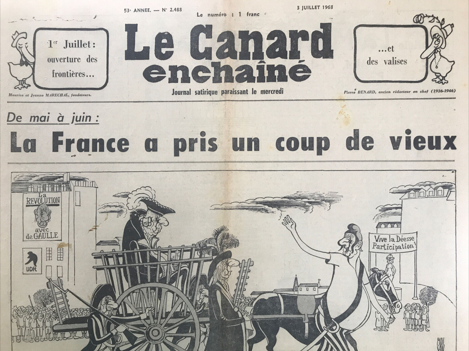 Couac ! | Acheter un Canard | Vente d'Anciens Journaux du Canard Enchaîné. Des Journaux Satiriques de Collection, Historiques & Authentiques de 1916 à 2004 ! | 2488