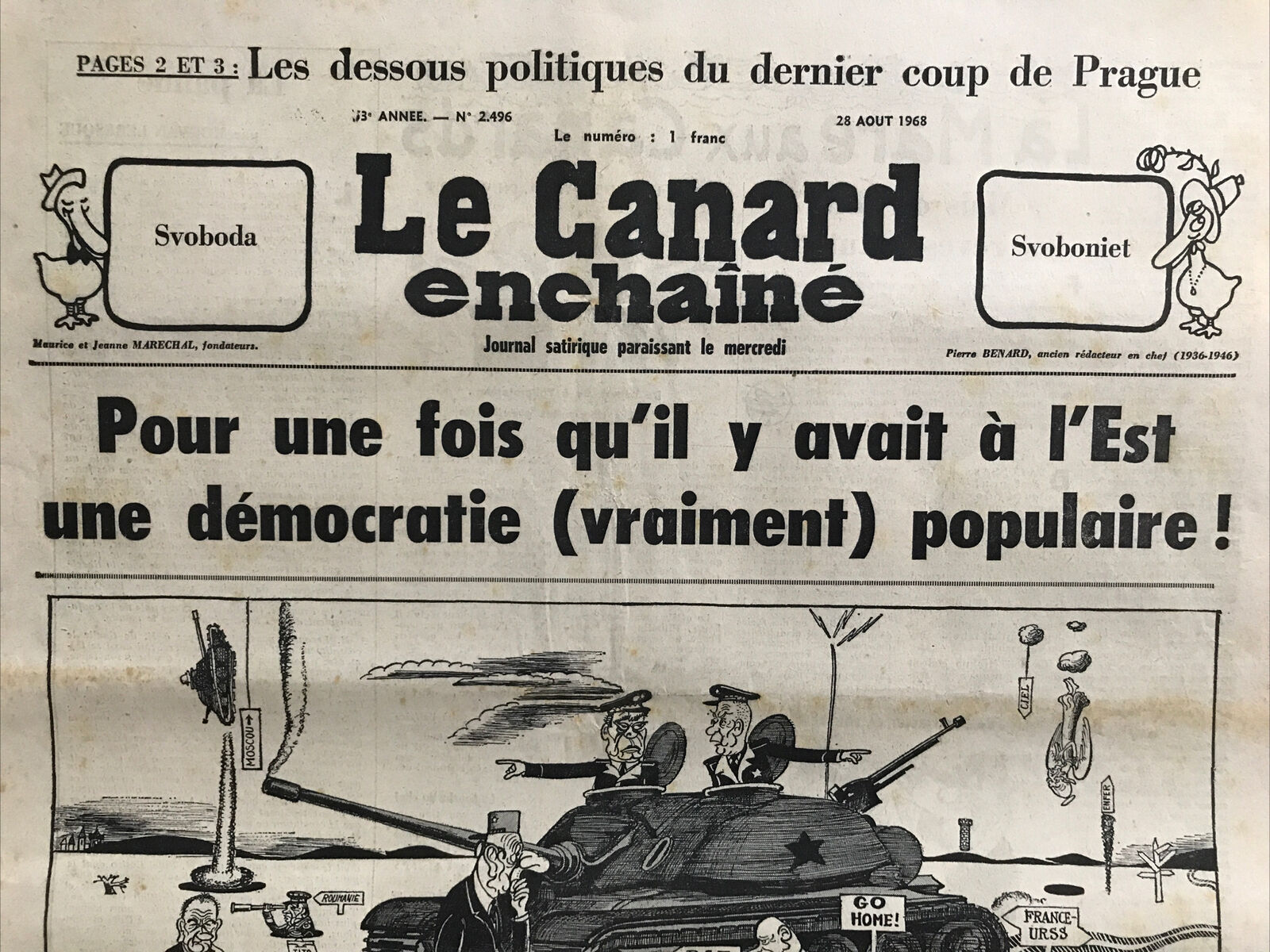 Couac ! | Acheter un Canard | Vente d'Anciens Journaux du Canard Enchaîné. Des Journaux Satiriques de Collection, Historiques & Authentiques de 1916 à 2004 ! | 2496