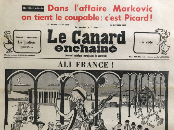 Couac ! | N° 2505 du Canard Enchaîné - 30 Octobre 1968 | Nos Exemplaires du Canard Enchaîné sont archivés dans de bonnes conditions de conservation (obscurité, hygrométrie maitrisée et faible température), ce qui s'avère indispensable pour des journaux anciens. | 2505