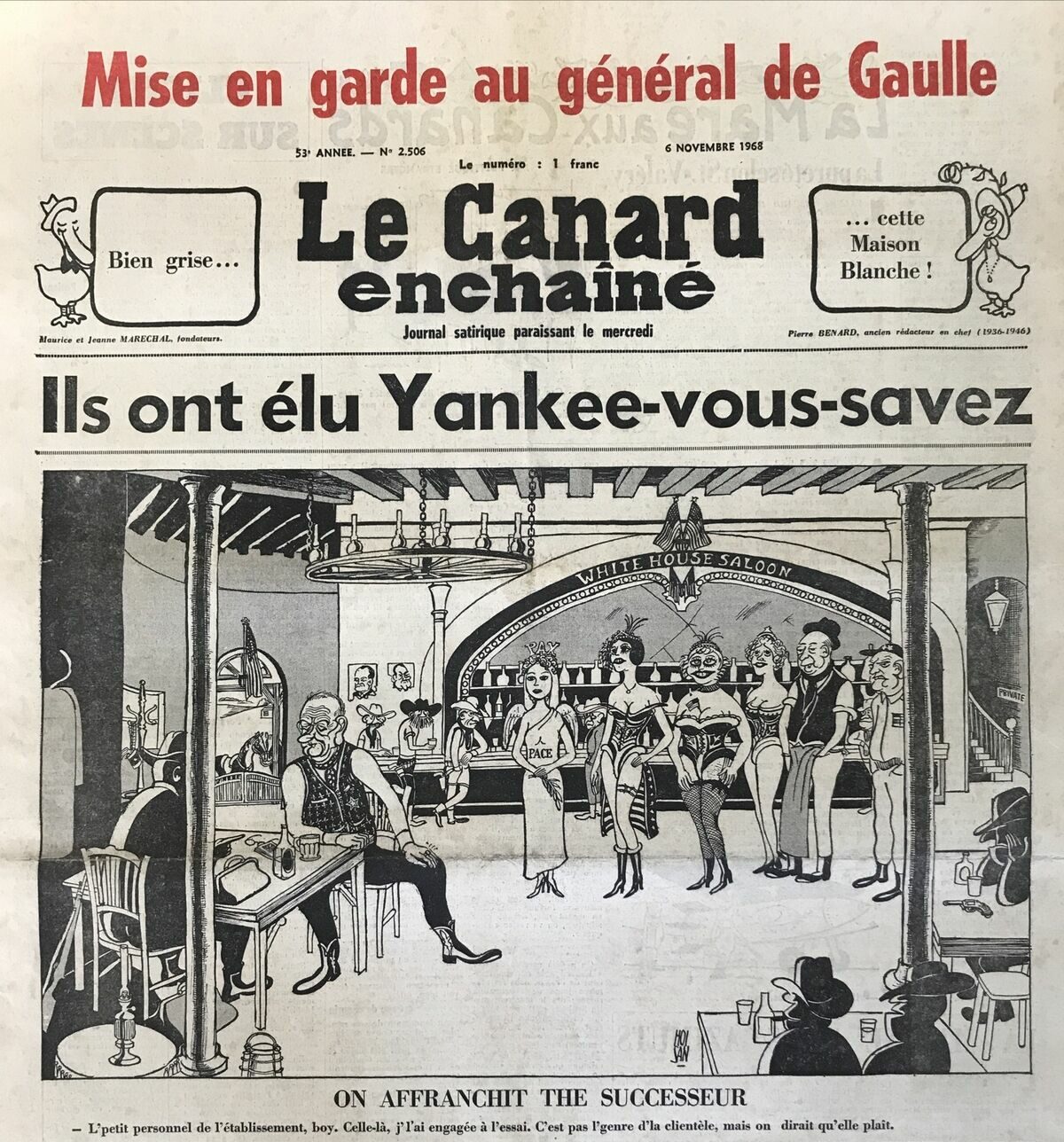 Couac ! | Acheter un Canard | Vente d'Anciens Journaux du Canard Enchaîné. Des Journaux Satiriques de Collection, Historiques & Authentiques de 1916 à 2004 ! | 2506 e1679124452360