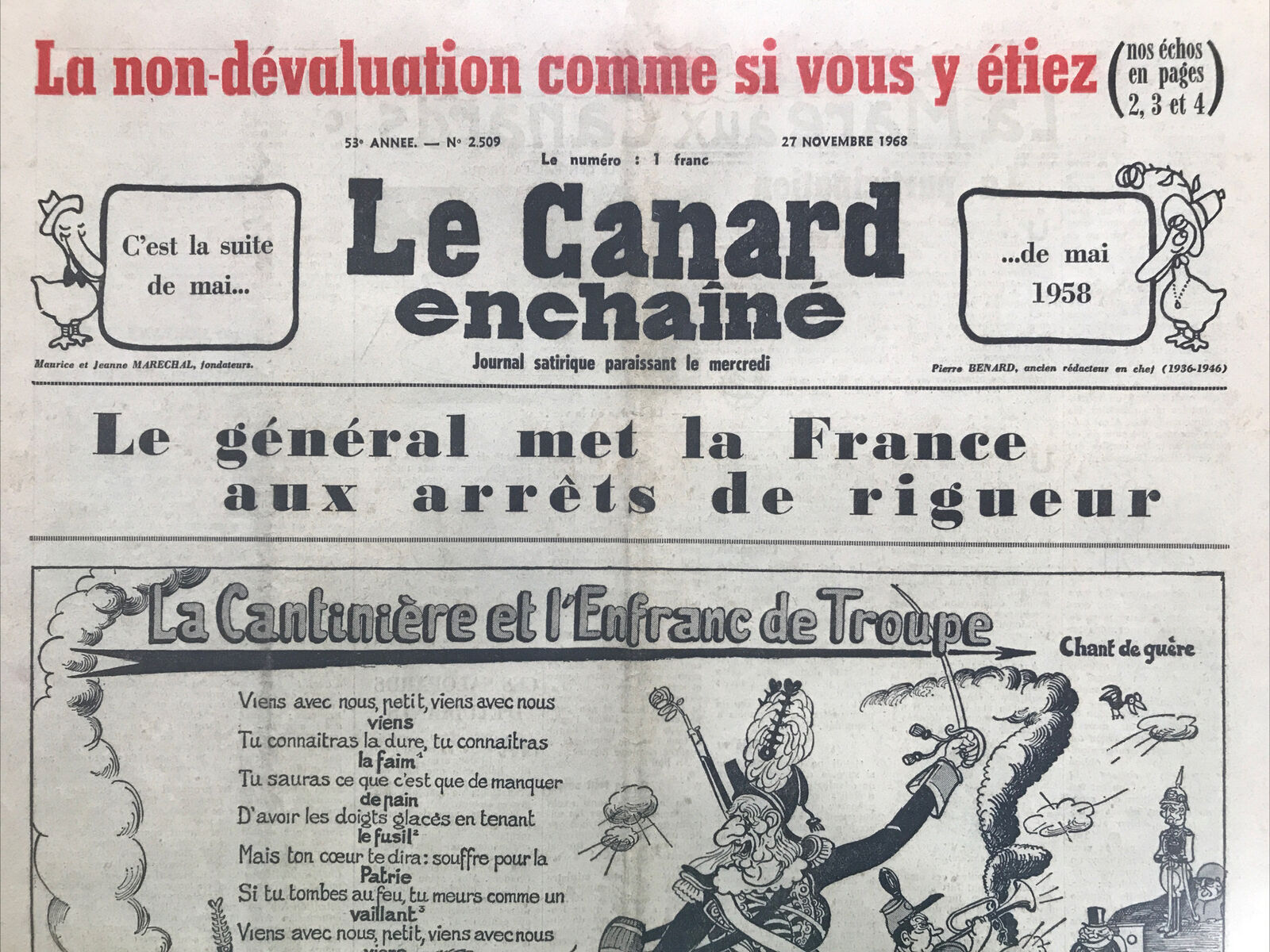 Couac ! | Acheter un Canard | Vente d'Anciens Journaux du Canard Enchaîné. Des Journaux Satiriques de Collection, Historiques & Authentiques de 1916 à 2004 ! | 2509