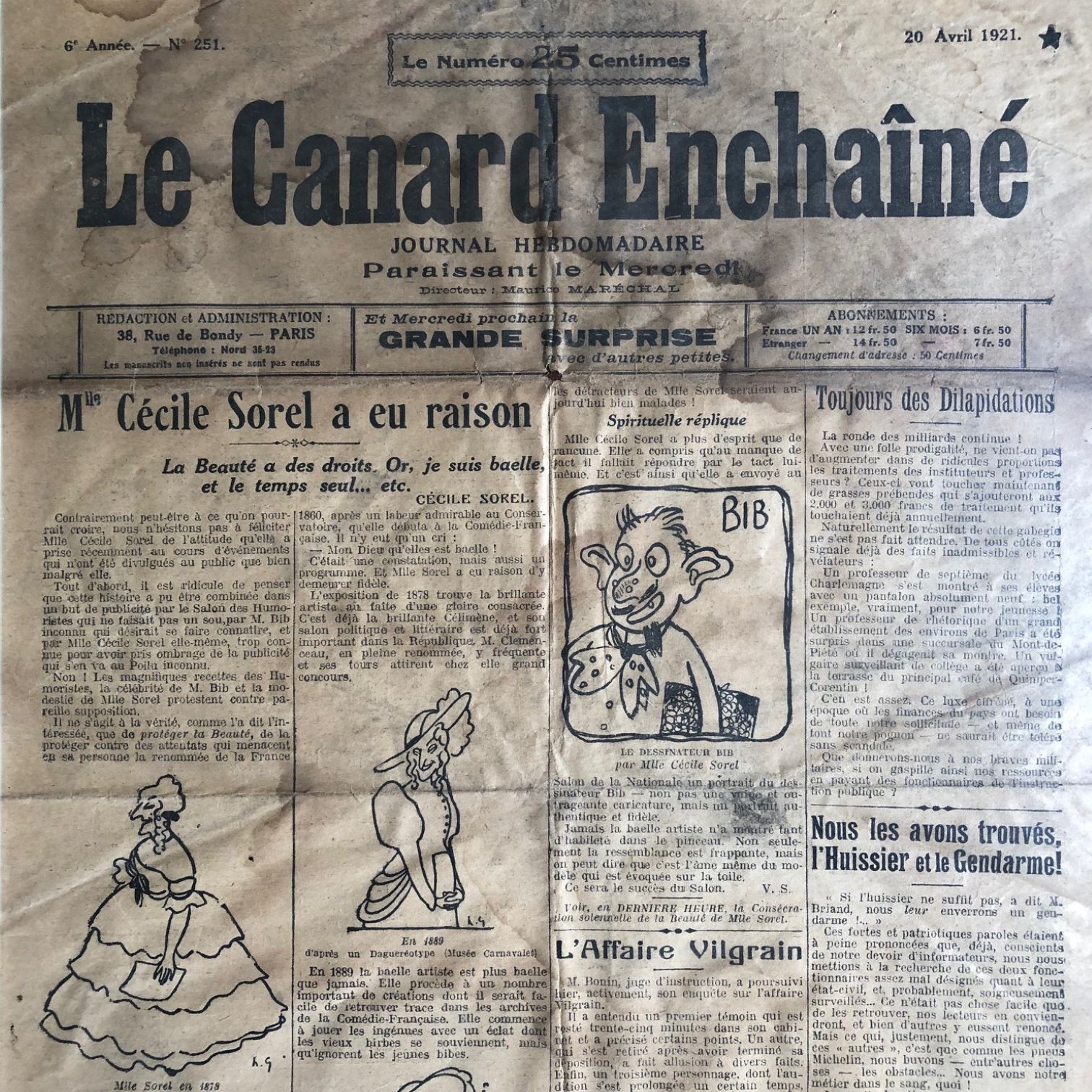 Couac ! | Acheter un Canard | Vente d'Anciens Journaux du Canard Enchaîné. Des Journaux Satiriques de Collection, Historiques & Authentiques de 1916 à 2004 ! | 251