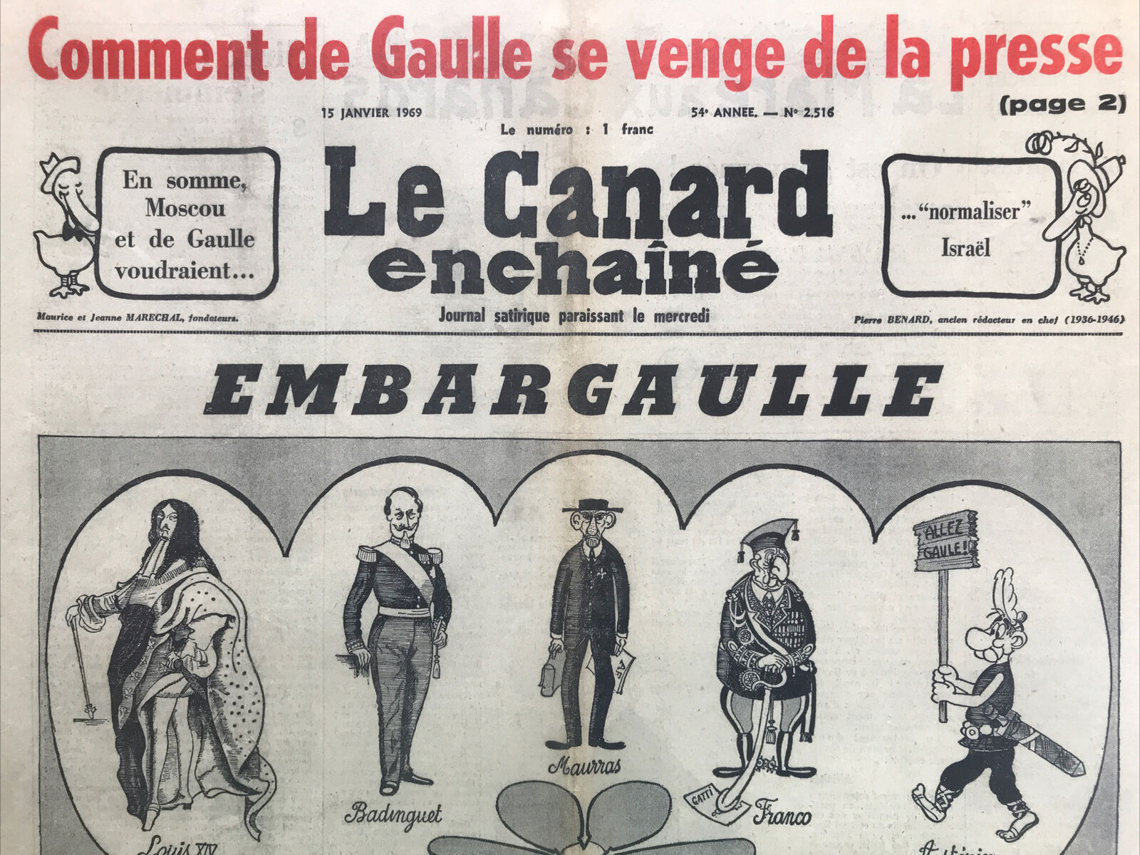 Couac ! | Acheter un Canard | Vente d'Anciens Journaux du Canard Enchaîné. Des Journaux Satiriques de Collection, Historiques & Authentiques de 1916 à 2004 ! | 2516