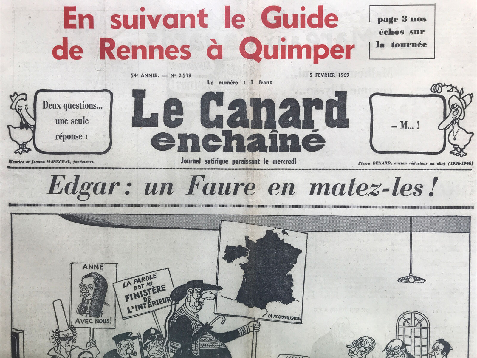 Couac ! | Acheter un Canard | Vente d'Anciens Journaux du Canard Enchaîné. Des Journaux Satiriques de Collection, Historiques & Authentiques de 1916 à 2004 ! | 2519