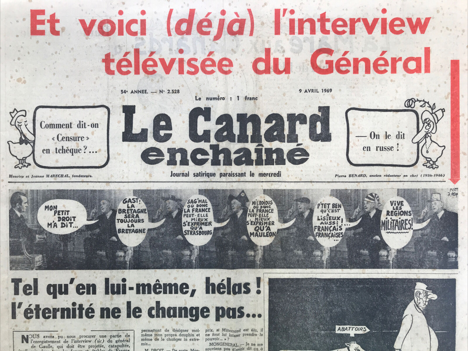 Couac ! | Acheter un Canard | Vente d'Anciens Journaux du Canard Enchaîné. Des Journaux Satiriques de Collection, Historiques & Authentiques de 1916 à 2004 ! | 2528