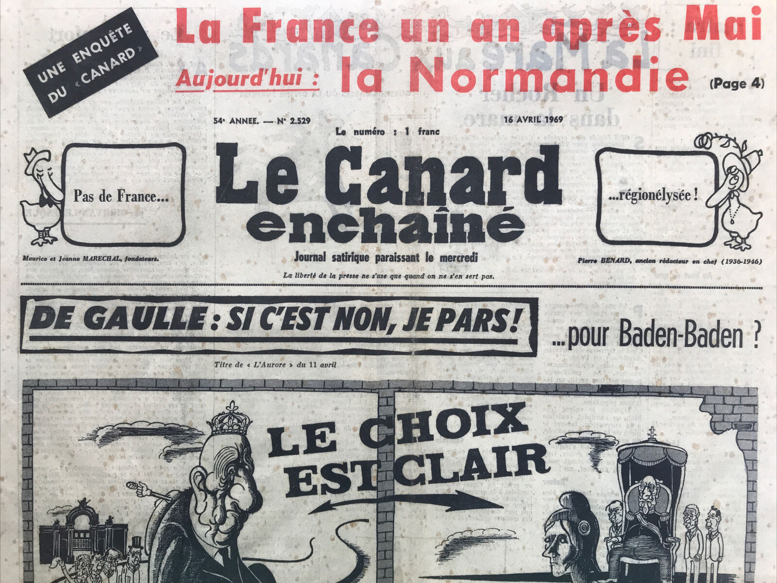 Couac ! | Acheter un Canard | Vente d'Anciens Journaux du Canard Enchaîné. Des Journaux Satiriques de Collection, Historiques & Authentiques de 1916 à 2004 ! | 2529