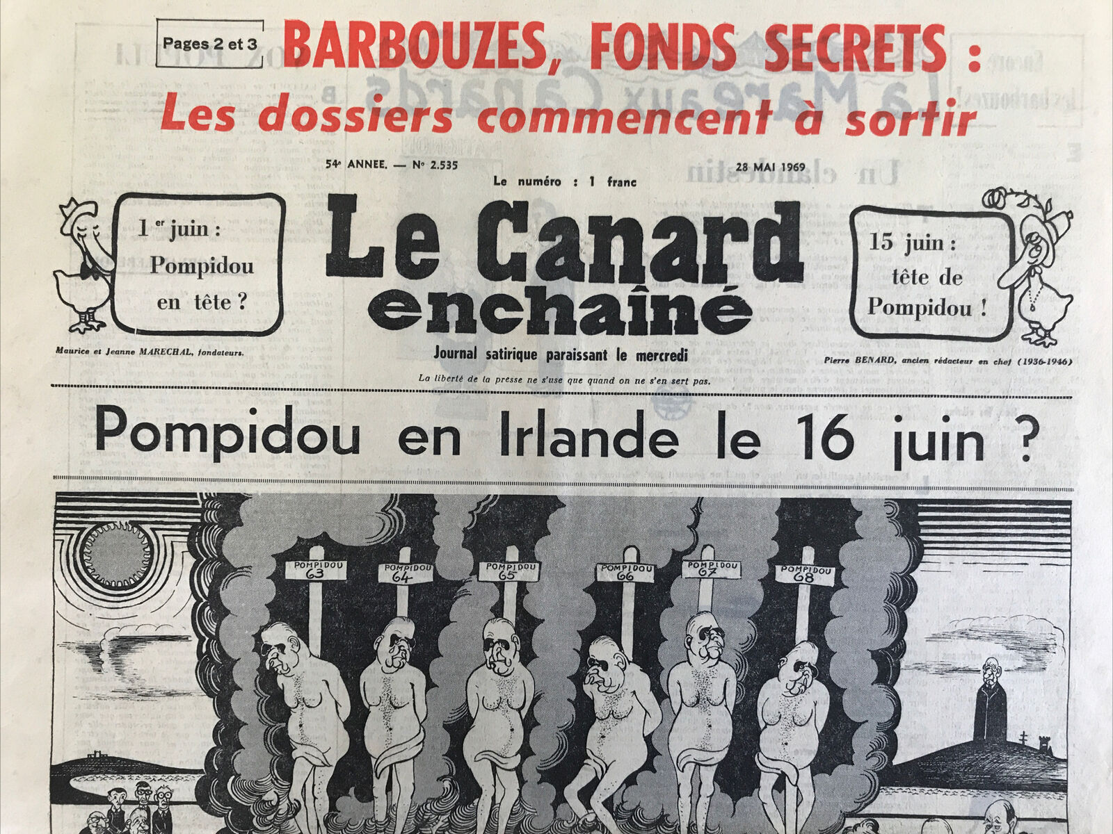 Couac ! | Acheter un Canard | Vente d'Anciens Journaux du Canard Enchaîné. Des Journaux Satiriques de Collection, Historiques & Authentiques de 1916 à 2004 ! | 2535