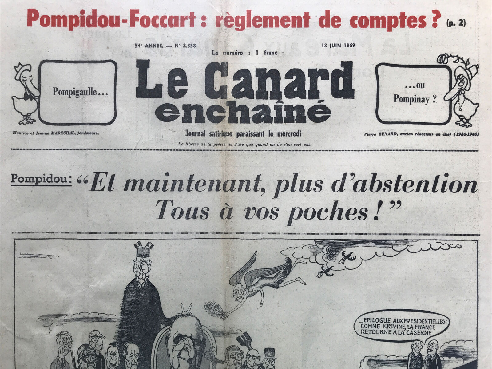 Couac ! | Acheter un Canard | Vente d'Anciens Journaux du Canard Enchaîné. Des Journaux Satiriques de Collection, Historiques & Authentiques de 1916 à 2004 ! | 2538