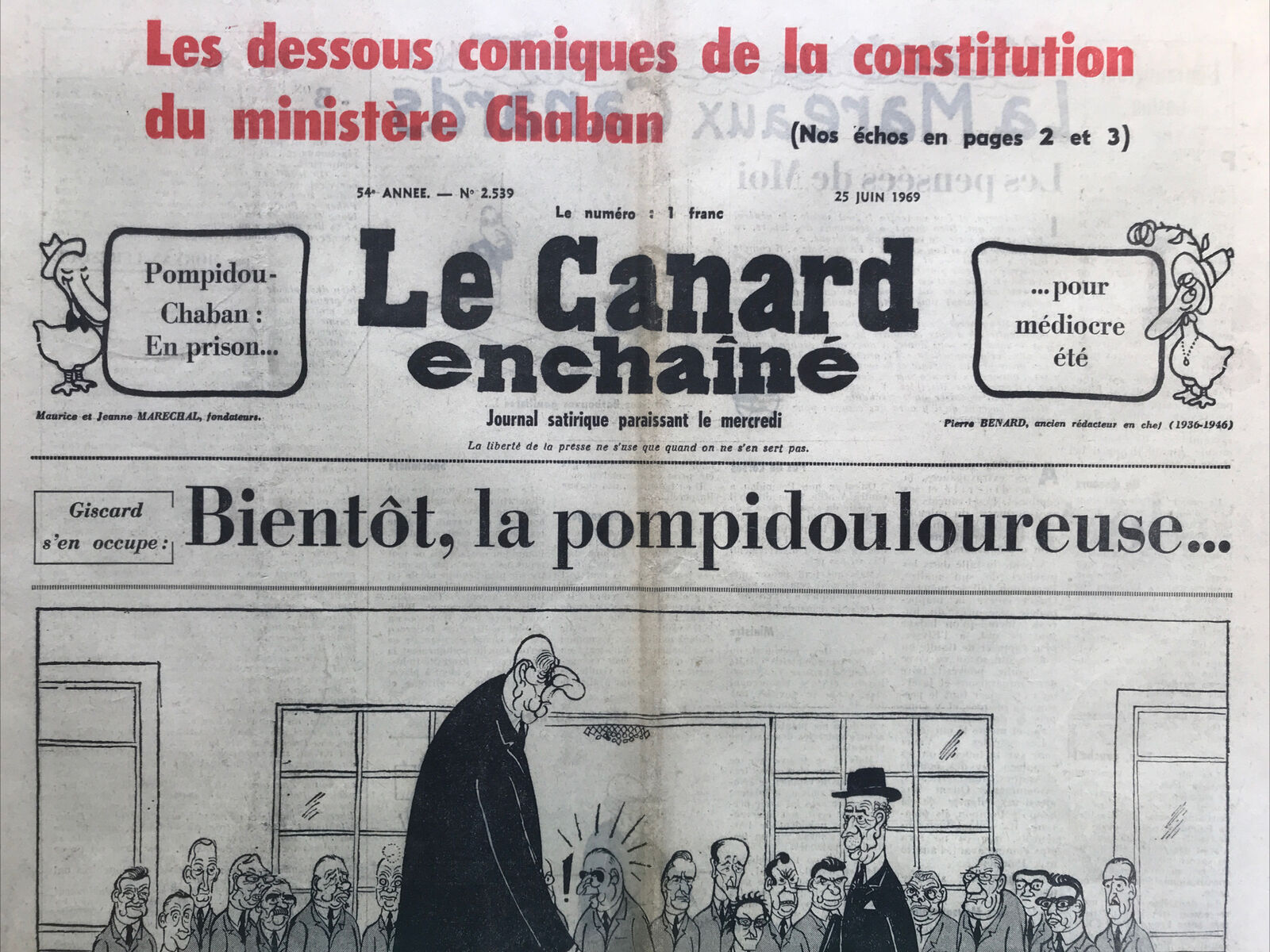 Couac ! | Acheter un Canard | Vente d'Anciens Journaux du Canard Enchaîné. Des Journaux Satiriques de Collection, Historiques & Authentiques de 1916 à 2004 ! | 2539