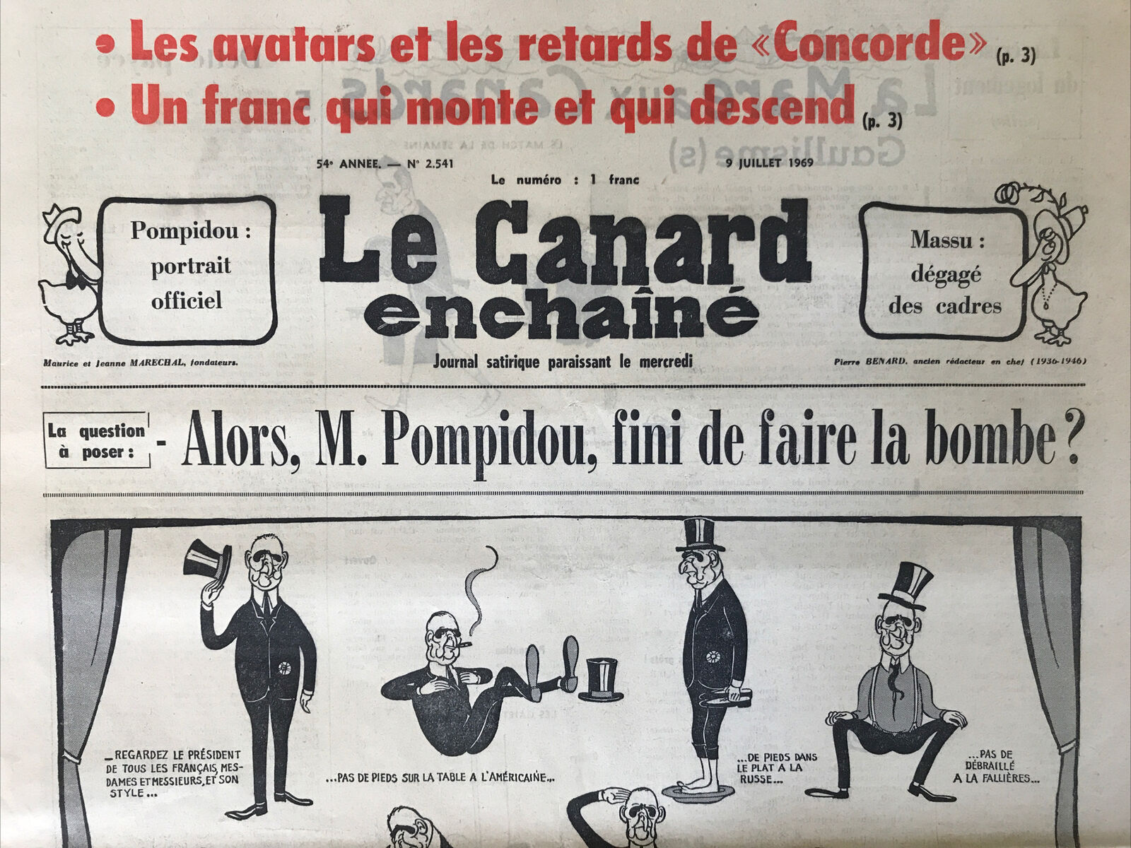 Couac ! | Acheter un Canard | Vente d'Anciens Journaux du Canard Enchaîné. Des Journaux Satiriques de Collection, Historiques & Authentiques de 1916 à 2004 ! | 2541