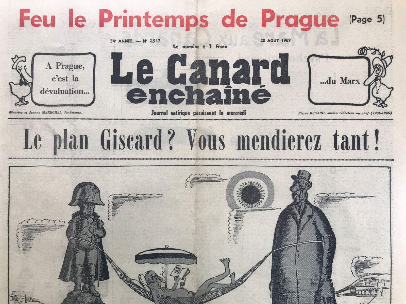 Couac ! | Acheter un Canard | Vente d'Anciens Journaux du Canard Enchaîné. Des Journaux Satiriques de Collection, Historiques & Authentiques de 1916 à 2004 ! | 2547