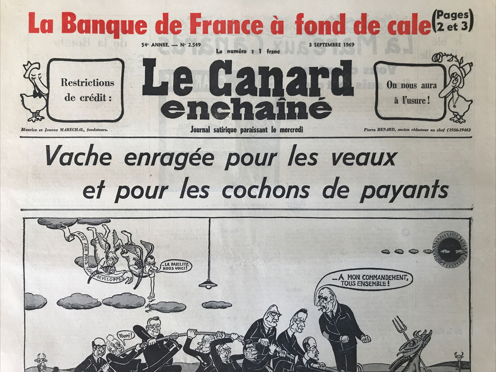 Couac ! | Acheter un Canard | Vente d'Anciens Journaux du Canard Enchaîné. Des Journaux Satiriques de Collection, Historiques & Authentiques de 1916 à 2004 ! | 2549