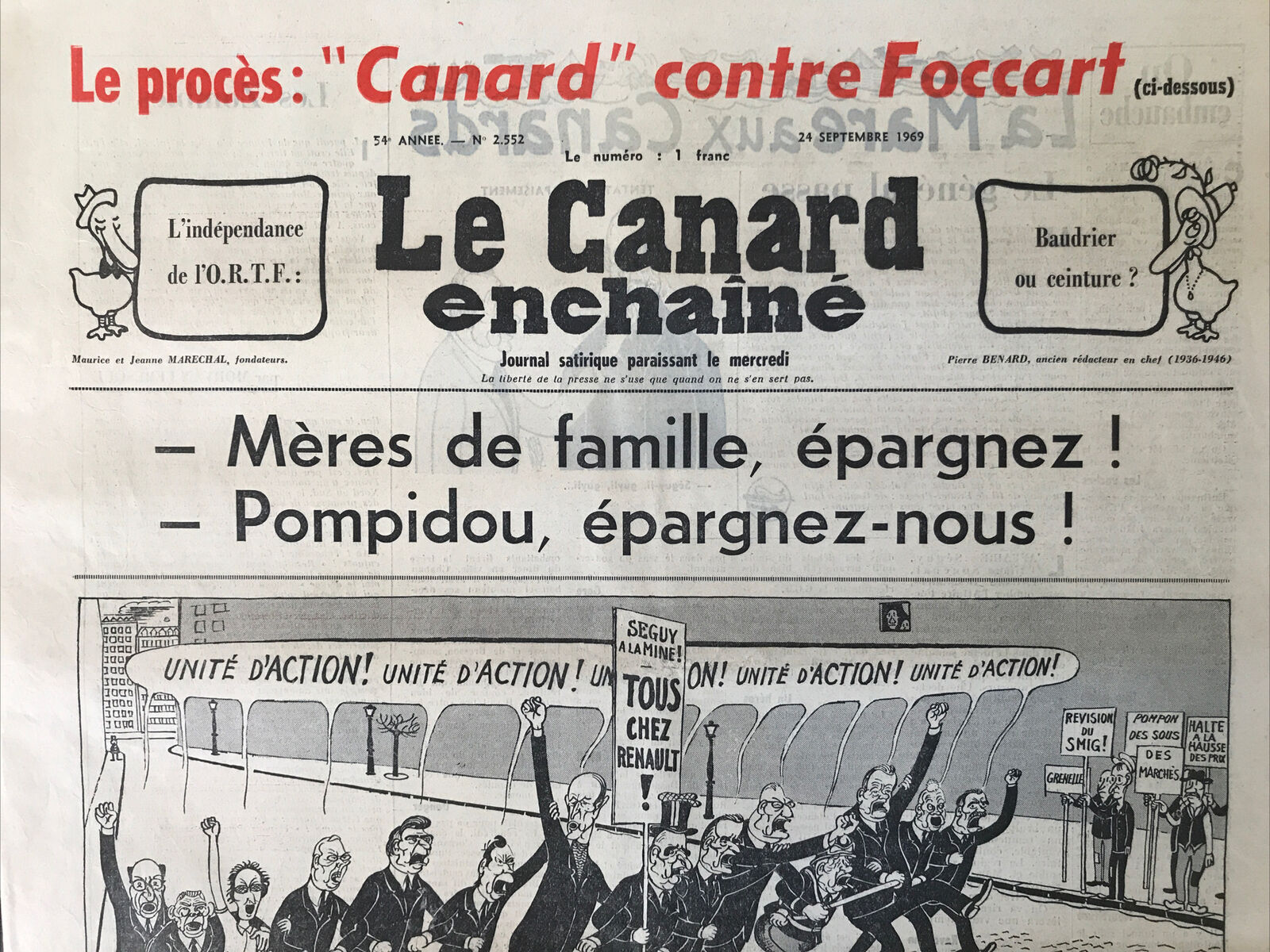 Couac ! | Acheter un Canard | Vente d'Anciens Journaux du Canard Enchaîné. Des Journaux Satiriques de Collection, Historiques & Authentiques de 1916 à 2004 ! | 2552