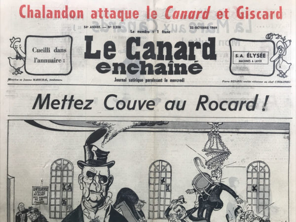 Couac ! | N° 2556 du Canard Enchaîné - 22 Octobre 1969 | Nos Exemplaires du Canard Enchaîné sont archivés dans de bonnes conditions de conservation (obscurité, hygrométrie maitrisée et faible température), ce qui s'avère indispensable pour des journaux anciens. | 2556