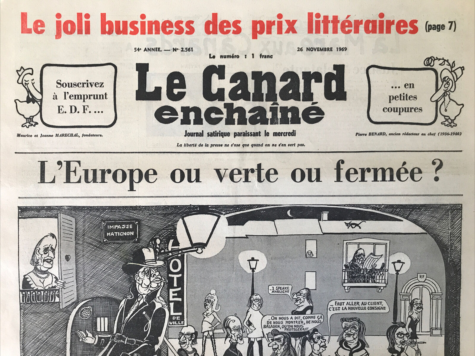 Couac ! | Acheter un Canard | Vente d'Anciens Journaux du Canard Enchaîné. Des Journaux Satiriques de Collection, Historiques & Authentiques de 1916 à 2004 ! | 2561