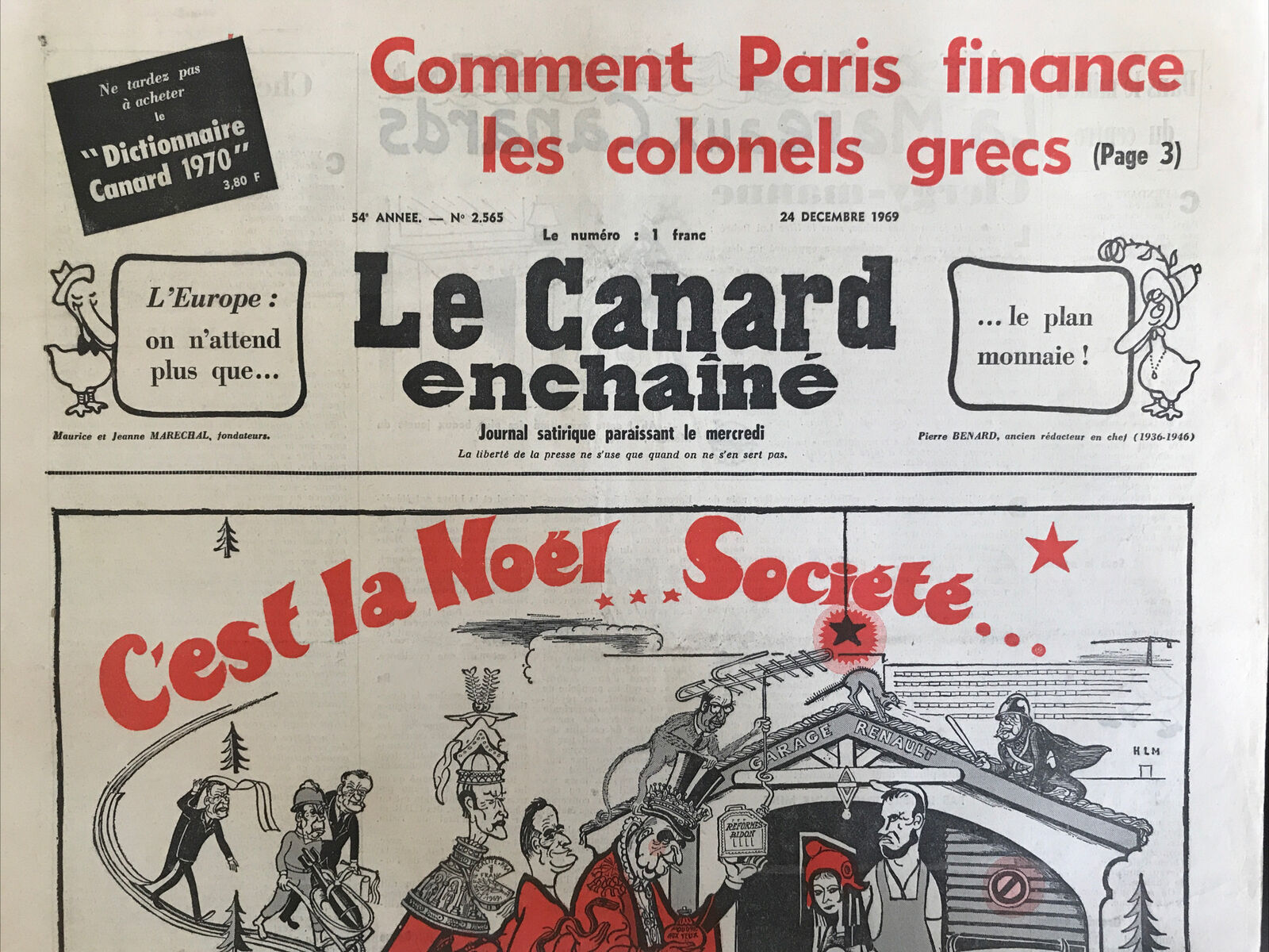 Couac ! | Acheter un Canard | Vente d'Anciens Journaux du Canard Enchaîné. Des Journaux Satiriques de Collection, Historiques & Authentiques de 1916 à 2004 ! | 2565