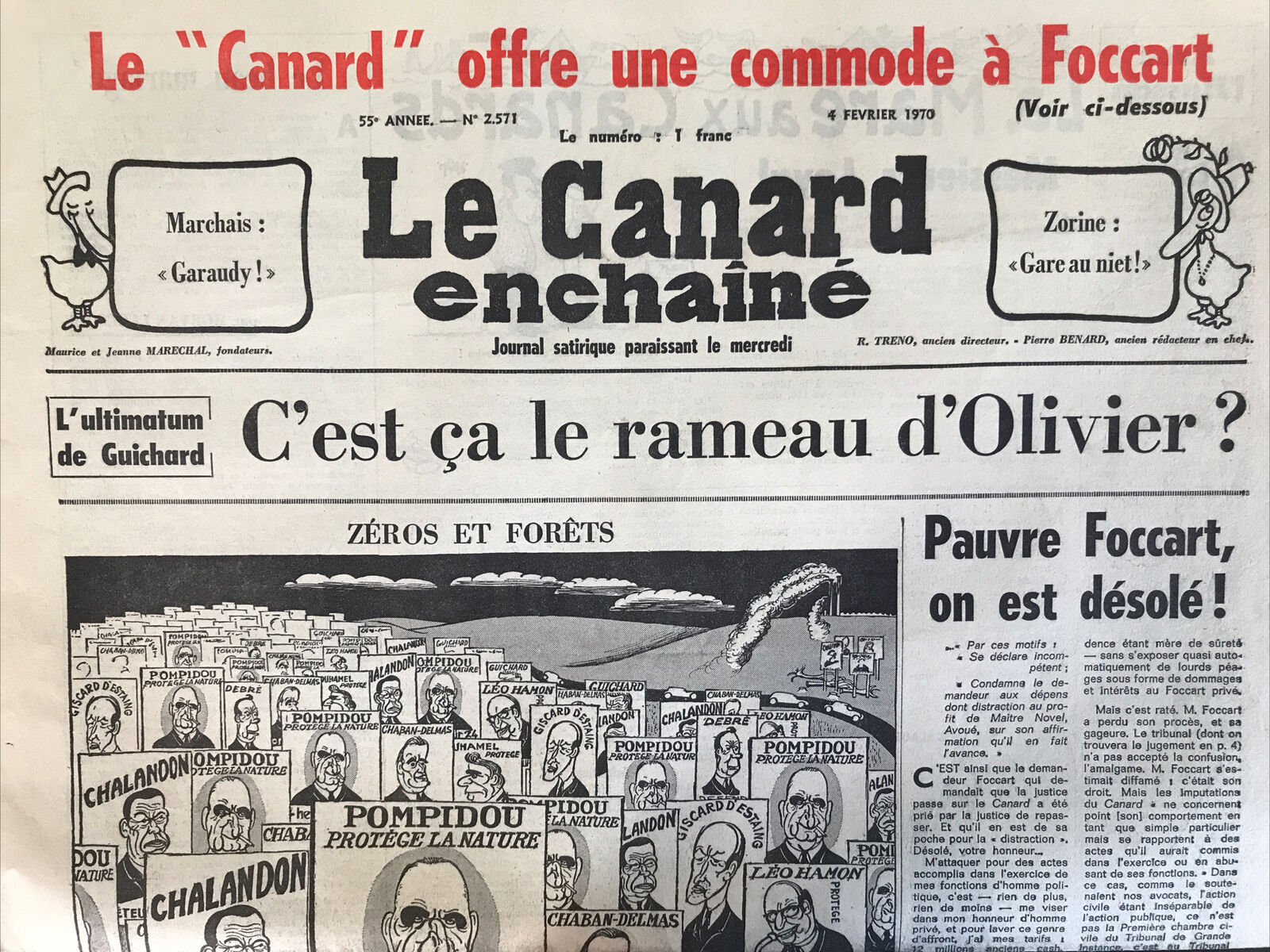 Couac ! | Acheter un Canard | Vente d'Anciens Journaux du Canard Enchaîné. Des Journaux Satiriques de Collection, Historiques & Authentiques de 1916 à 2004 ! | 2571