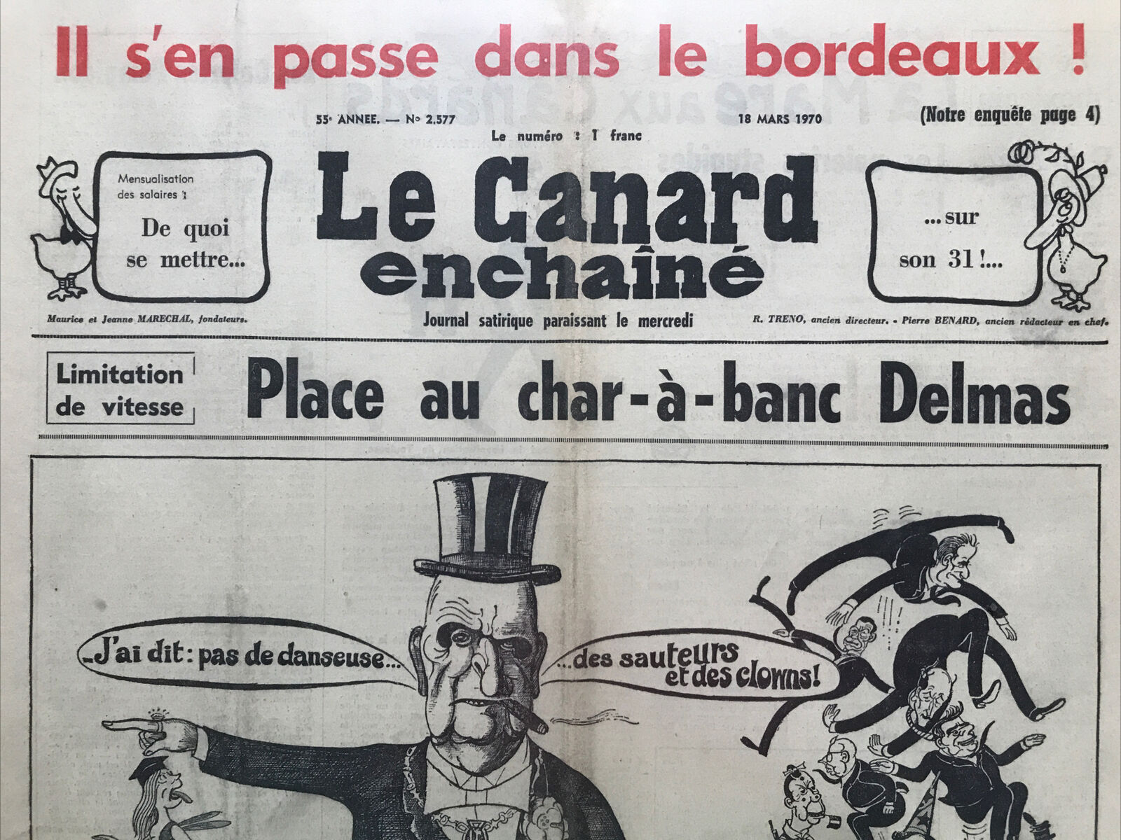 Couac ! | Acheter un Canard | Vente d'Anciens Journaux du Canard Enchaîné. Des Journaux Satiriques de Collection, Historiques & Authentiques de 1916 à 2004 ! | 2577