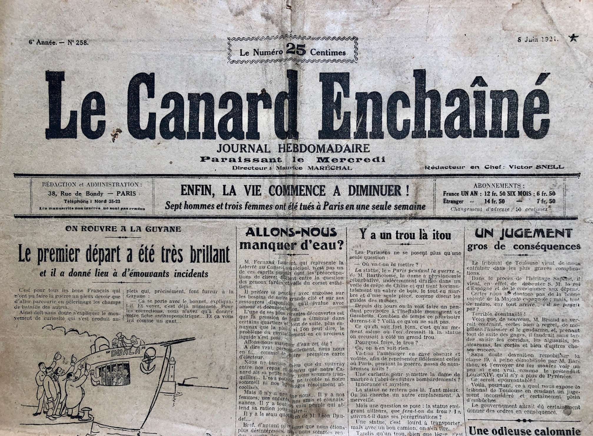 Couac ! | Acheter un Canard | Vente d'Anciens Journaux du Canard Enchaîné. Des Journaux Satiriques de Collection, Historiques & Authentiques de 1916 à 2004 ! | 258