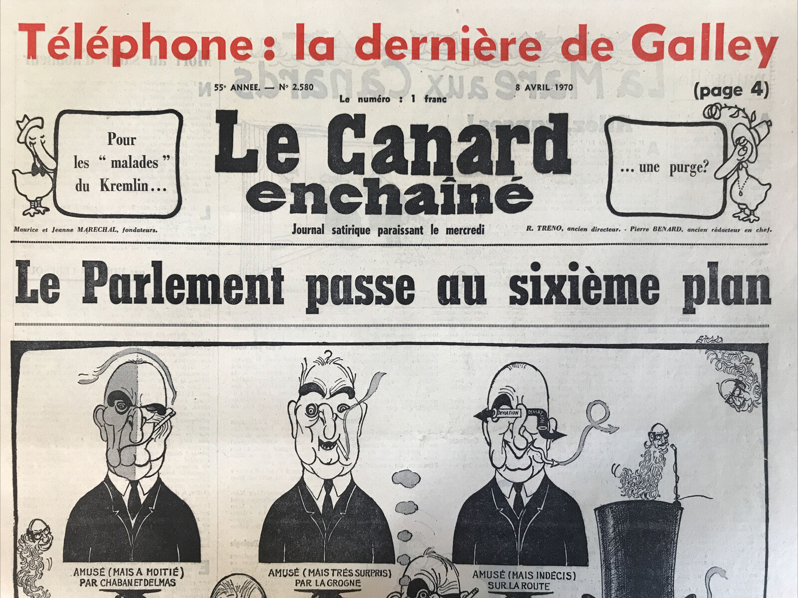 Couac ! | Acheter un Canard | Vente d'Anciens Journaux du Canard Enchaîné. Des Journaux Satiriques de Collection, Historiques & Authentiques de 1916 à 2004 ! | 2580