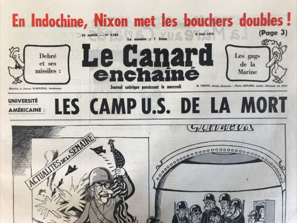 Couac ! | N° 2584 du Canard Enchaîné - 6 Mai 1970 | Nos Exemplaires du Canard Enchaîné sont archivés dans de bonnes conditions de conservation (obscurité, hygrométrie maitrisée et faible température), ce qui s'avère indispensable pour des journaux anciens. | 2584