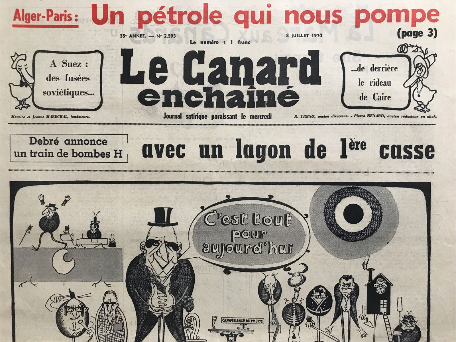 Couac ! | Acheter un Canard | Vente d'Anciens Journaux du Canard Enchaîné. Des Journaux Satiriques de Collection, Historiques & Authentiques de 1916 à 2004 ! | 2593