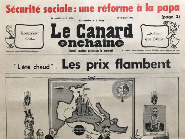 Couac ! | N° 2596 du Canard Enchaîné - 29 Juillet 1970 | Nos Exemplaires du Canard Enchaîné sont archivés dans de bonnes conditions de conservation (obscurité, hygrométrie maitrisée et faible température), ce qui s'avère indispensable pour des journaux anciens. | 2596