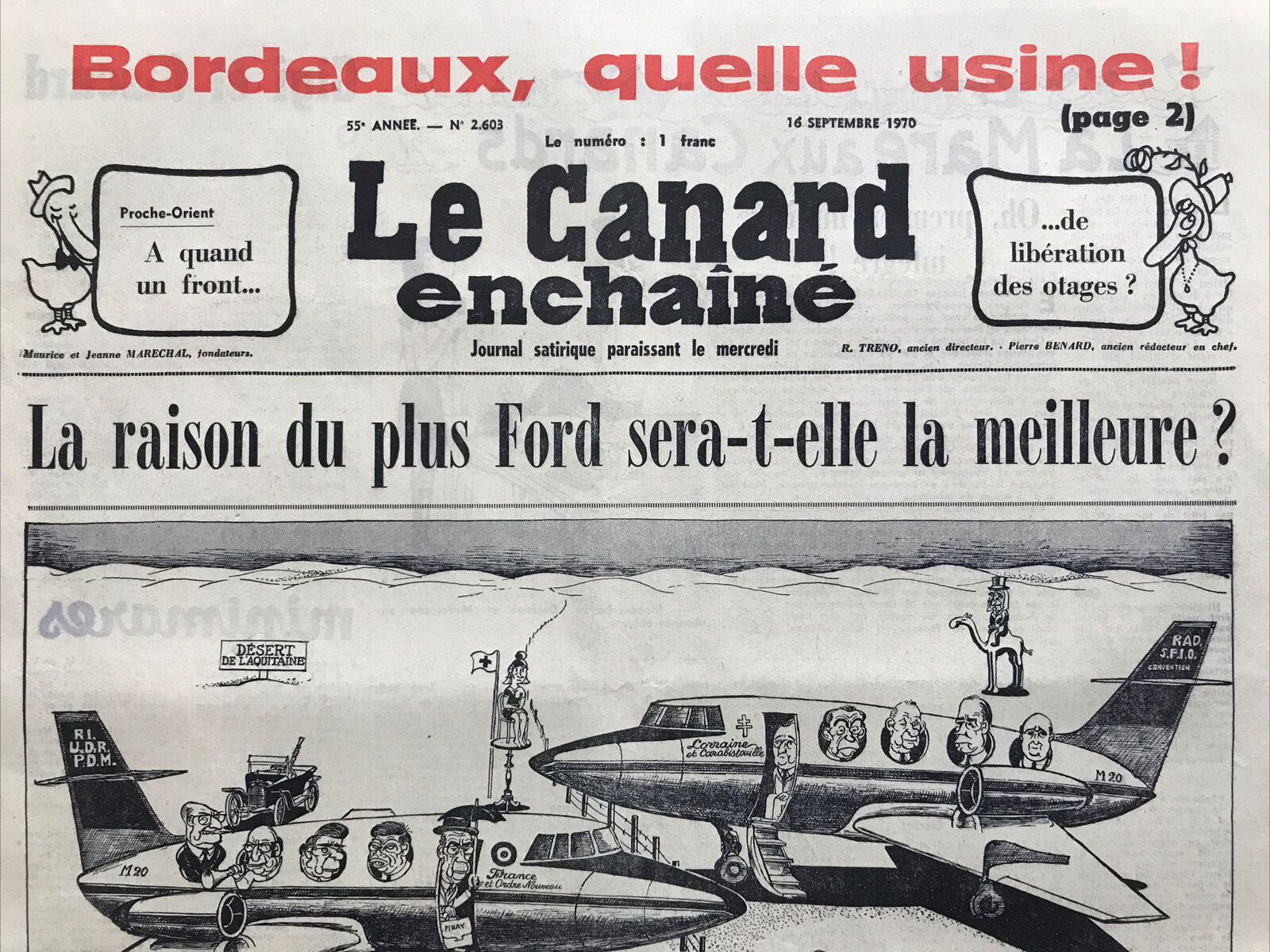 Couac ! | Acheter un Canard | Vente d'Anciens Journaux du Canard Enchaîné. Des Journaux Satiriques de Collection, Historiques & Authentiques de 1916 à 2004 ! | 2603