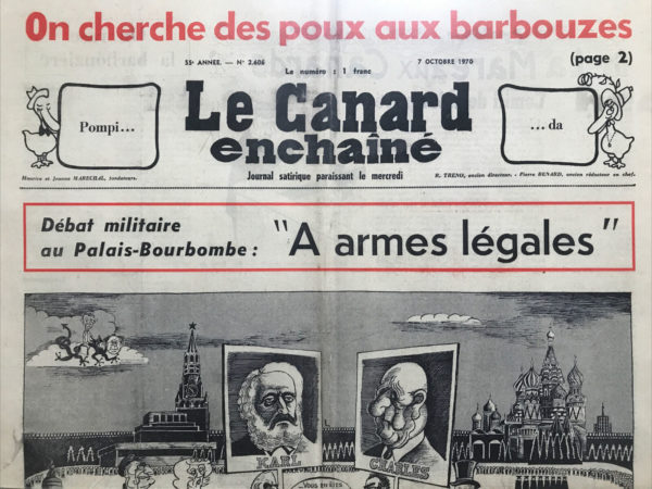 Couac ! | N° 2606 du Canard Enchaîné - 7 Octobre 1970 | Nos Exemplaires du Canard Enchaîné sont archivés dans de bonnes conditions de conservation (obscurité, hygrométrie maitrisée et faible température), ce qui s'avère indispensable pour des journaux anciens. | 2606