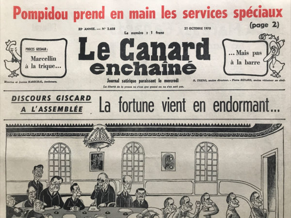 Couac ! | N° 2608 du Canard Enchaîné - 21 Octobre 1970 | Nos Exemplaires du Canard Enchaîné sont archivés dans de bonnes conditions de conservation (obscurité, hygrométrie maitrisée et faible température), ce qui s'avère indispensable pour des journaux anciens. | 2608