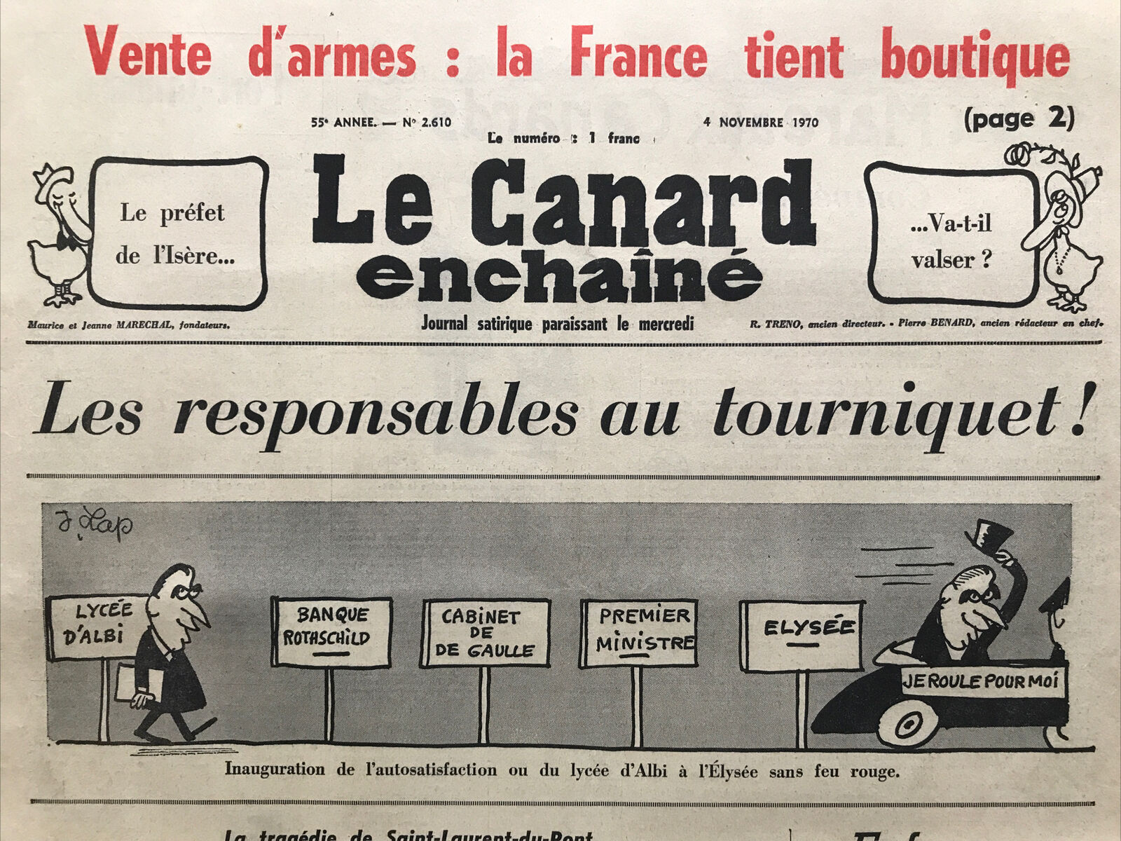 Couac ! | Acheter un Canard | Vente d'Anciens Journaux du Canard Enchaîné. Des Journaux Satiriques de Collection, Historiques & Authentiques de 1916 à 2004 ! | 2610