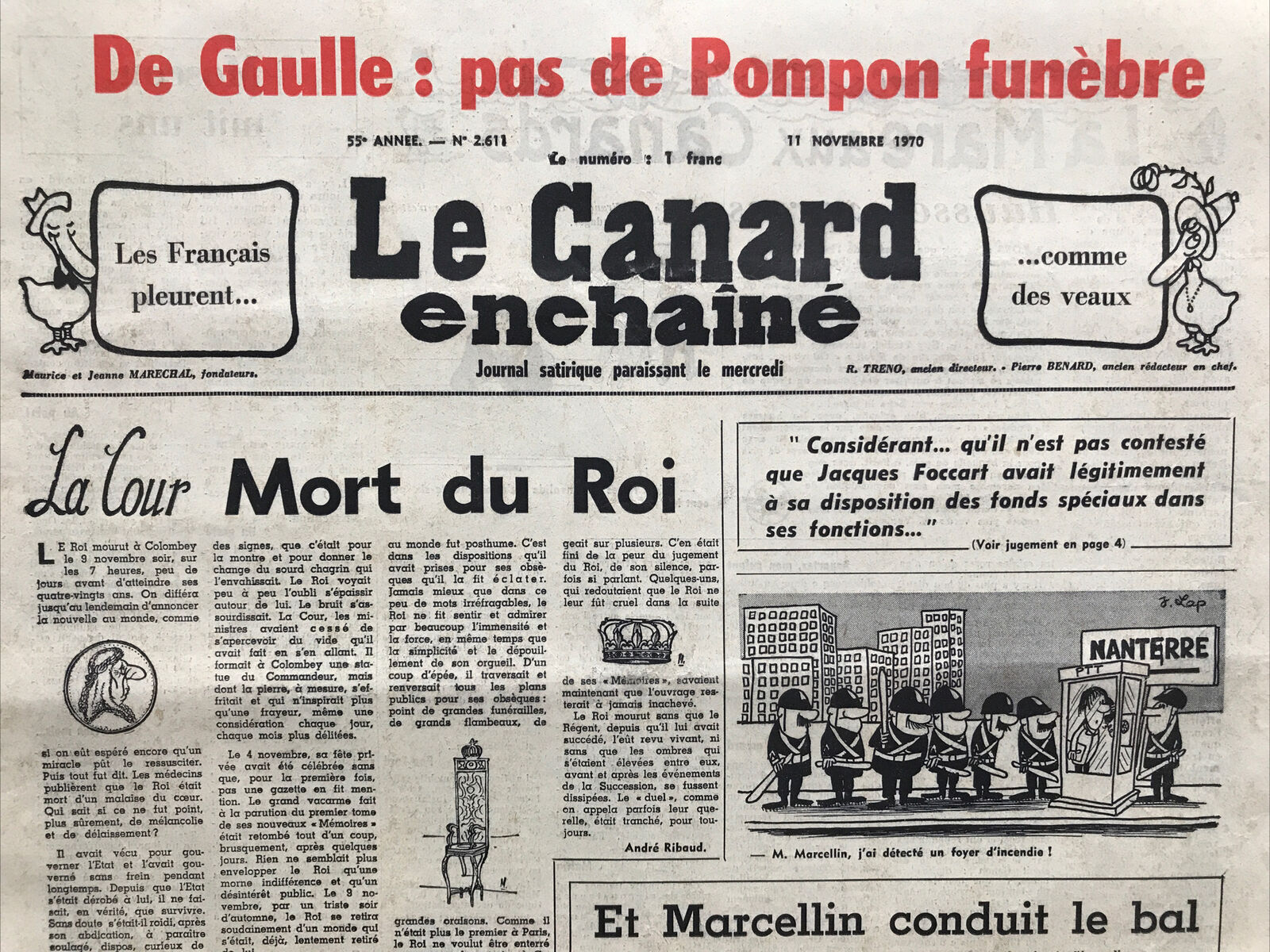 Couac ! | Acheter un Canard | Vente d'Anciens Journaux du Canard Enchaîné. Des Journaux Satiriques de Collection, Historiques & Authentiques de 1916 à 2004 ! | 2611