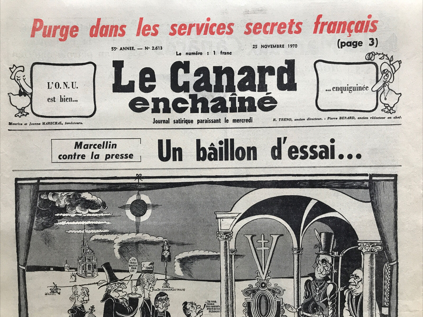 Couac ! | Acheter un Canard | Vente d'Anciens Journaux du Canard Enchaîné. Des Journaux Satiriques de Collection, Historiques & Authentiques de 1916 à 2004 ! | 2613