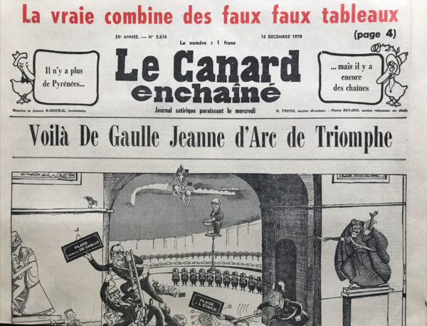 Couac ! | N° 2616 du Canard Enchaîné - 16 Décembre 1970 | Nos Exemplaires du Canard Enchaîné sont archivés dans de bonnes conditions de conservation (obscurité, hygrométrie maitrisée et faible température), ce qui s'avère indispensable pour des journaux anciens. | 2616