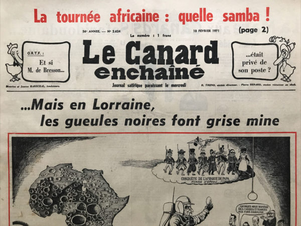 Couac ! | N° 2624 du Canard Enchaîné - 10 Février 1971 | Nos Exemplaires du Canard Enchaîné sont archivés dans de bonnes conditions de conservation (obscurité, hygrométrie maitrisée et faible température), ce qui s'avère indispensable pour des journaux anciens. | 2624