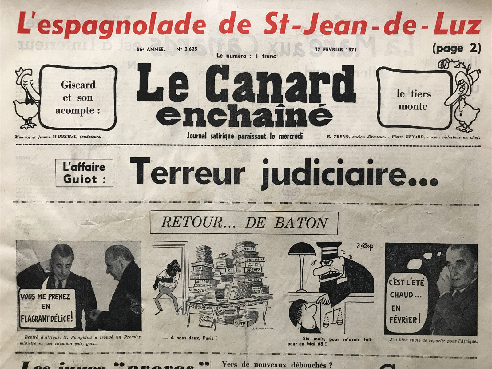 Couac ! | Acheter un Canard | Vente d'Anciens Journaux du Canard Enchaîné. Des Journaux Satiriques de Collection, Historiques & Authentiques de 1916 à 2004 ! | 2625