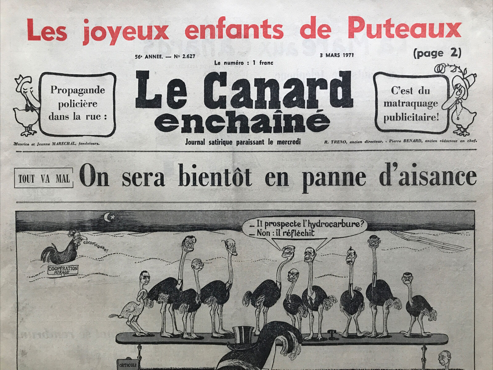 Couac ! | Acheter un Canard | Vente d'Anciens Journaux du Canard Enchaîné. Des Journaux Satiriques de Collection, Historiques & Authentiques de 1916 à 2004 ! | 2627