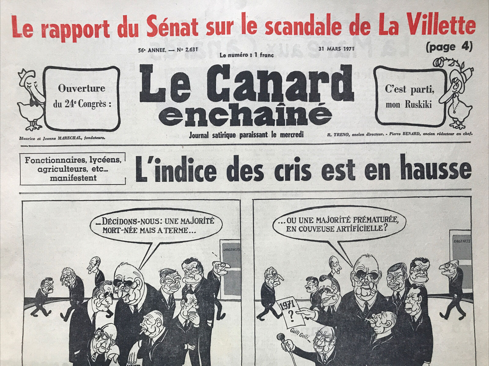 Couac ! | Acheter un Canard | Vente d'Anciens Journaux du Canard Enchaîné. Des Journaux Satiriques de Collection, Historiques & Authentiques de 1916 à 2004 ! | 2631