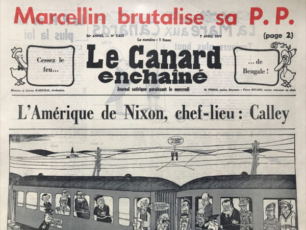 Couac ! | N° 2632 du Canard Enchaîné - 7 Avril 1971 | Nos Exemplaires du Canard Enchaîné sont archivés dans de bonnes conditions de conservation (obscurité, hygrométrie maitrisée et faible température), ce qui s'avère indispensable pour des journaux anciens. | 2632