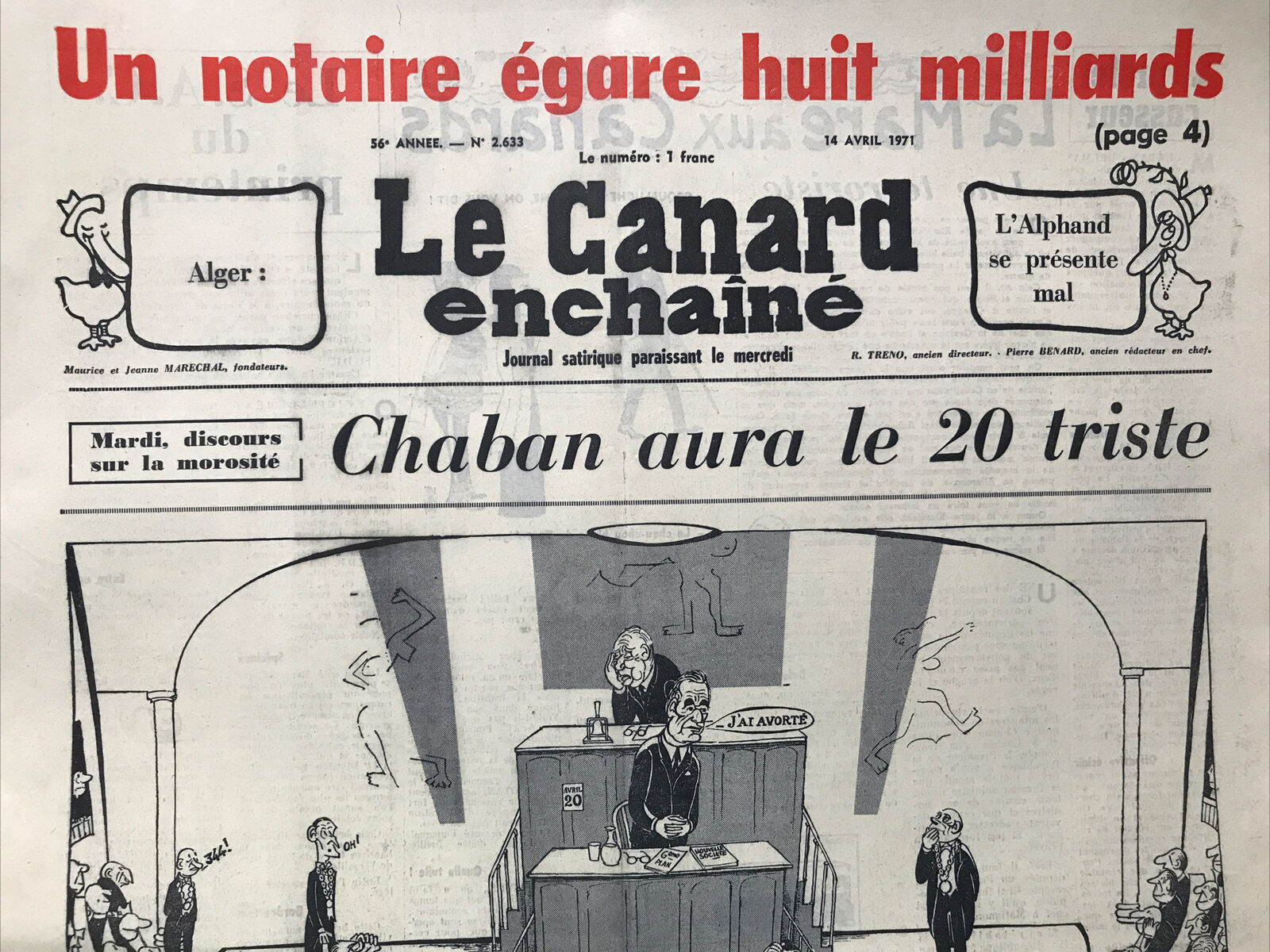 Couac ! | Acheter un Canard | Vente d'Anciens Journaux du Canard Enchaîné. Des Journaux Satiriques de Collection, Historiques & Authentiques de 1916 à 2004 ! | 2633