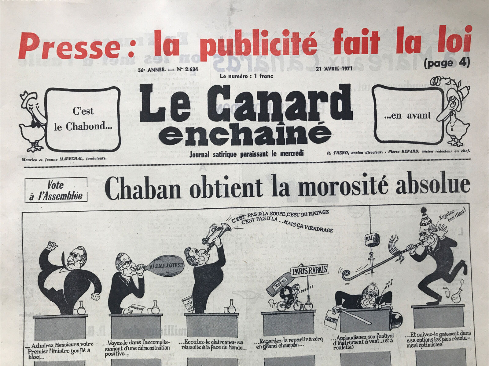 Couac ! | Acheter un Canard | Vente d'Anciens Journaux du Canard Enchaîné. Des Journaux Satiriques de Collection, Historiques & Authentiques de 1916 à 2004 ! | 2634